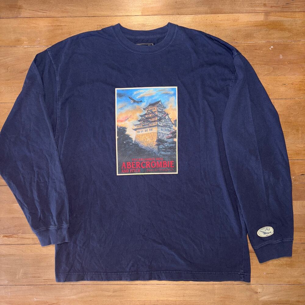 Vintage 90s Abercrombie & Fitch Long sleeve Japan tee shirt heavyweight Cotton L